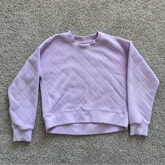 Zella Girl Other - Zella Girl lavender quilted crew neck pullover fleece